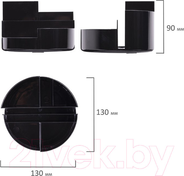 Изображение товара Органайзер настольный Brauberg Round / 238100 (черный)