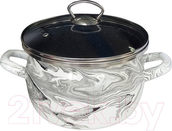 Изображение товара Кастрюля Сантэкс Шейк Серый гранит 1-2440111 (белый/черный)