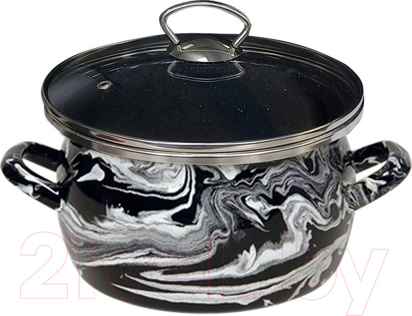 Изображение товара Кастрюля Сантэкс Шейк Серый гранит 1-2425111 (черный/белый)