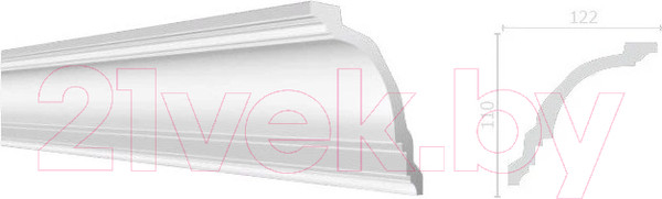 Изображение товара Плинтус потолочный Decor-Dizayn DD16 (122x110x2000)