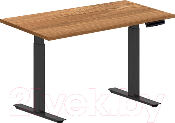Изображение товара Стол с подъемным механизмом Fit Focus FTF-E Х-2 130x67.5x1.8 (черный/дуб канзас коричневый)