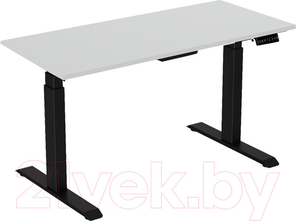 Изображение товара Стол с подъемным механизмом WellDesk WDЕ Uplift 139.5x80x2.8 (черный/белый)