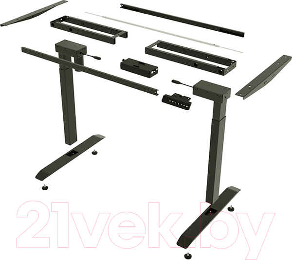 Изображение товара Стол с подъемным механизмом WellDesk WDЕ Uplift 139.5x80x2.8 (черный/дуб стирлинг)