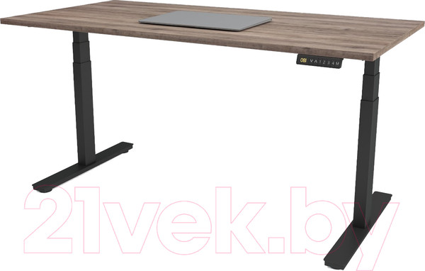 Изображение товара Стол с подъемным механизмом WellDesk WDЕ Uplift 139.5x80x2.8 (черный/дуб стирлинг)