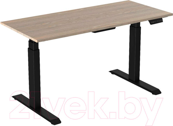 Изображение товара Стол с подъемным механизмом WellDesk WDЕ Uplift 139.5x80x2.8 (черный/ясень шимо)