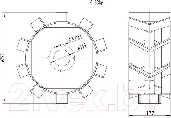 Изображение товара Грунтозацеп Grasshopper 4.00-8 / БЛ112413 (2шт)