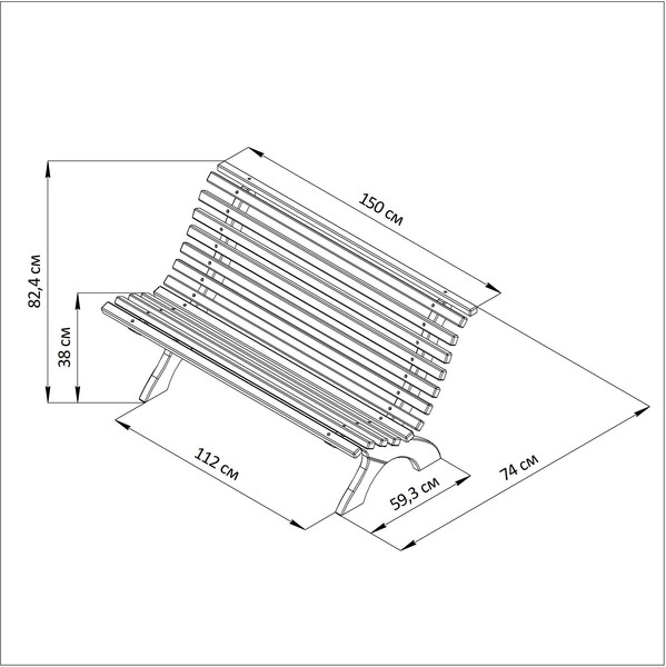 Изображение товара Скамья садовая Dipriz Д.25043.3 (графит)