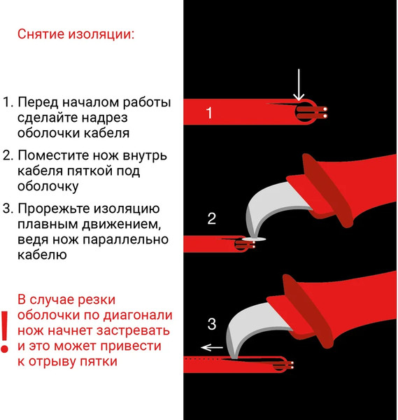 Изображение товара Нож электромонтажный Vira 397039
