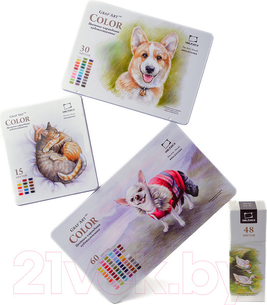 Изображение товара Набор цветных карандашей Малевичъ GrafArt Pro / 194903 (60цв)
