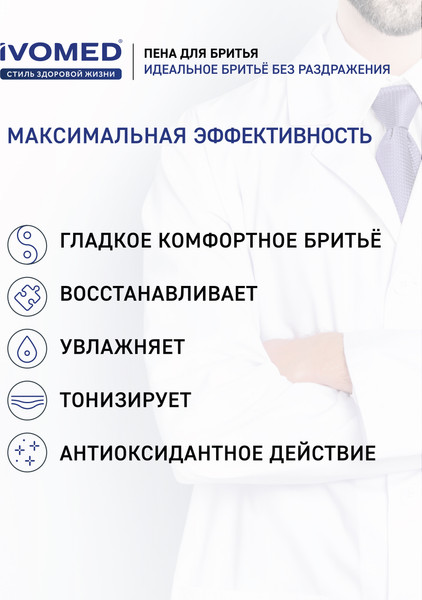 Изображение товара Пена для бритья Ivomed Men Свежесть и уход для всех типов кожи (200мл)