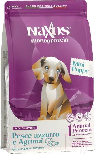 Изображение товара Сухой корм для собак Adragna Naxos Mini Puppy Рыба с Цитрусом (500г)
