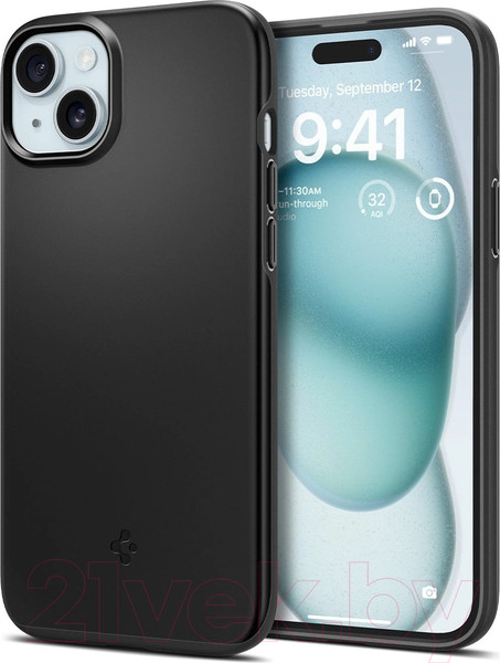 Изображение товара Чехол-накладка Spigen Thin Fit для iPhone 15 / ACS06776 (черный)