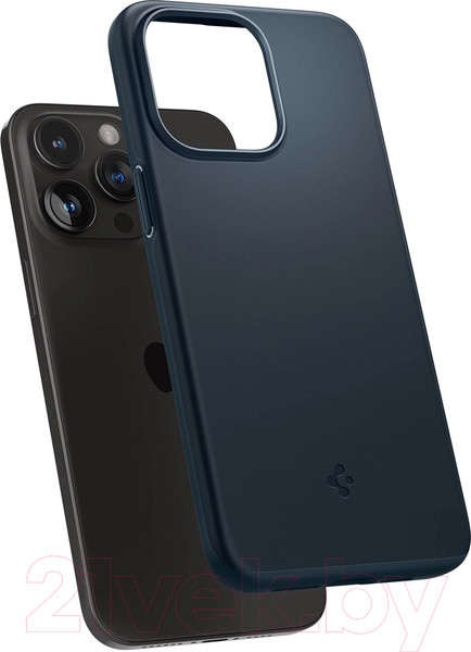 Изображение товара Чехол-накладка Spigen Thin Fit для iPhone 15 Pro Max / ACS06546 (серый/синий)