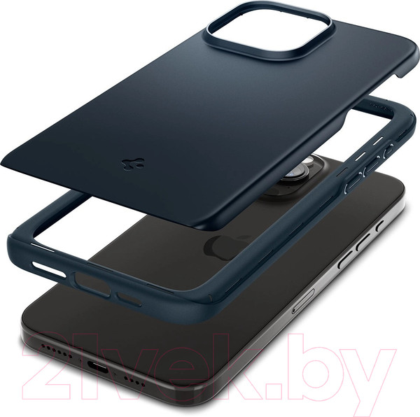 Изображение товара Чехол-накладка Spigen Thin Fit для iPhone 15 Pro Max / ACS06546 (серый/синий)
