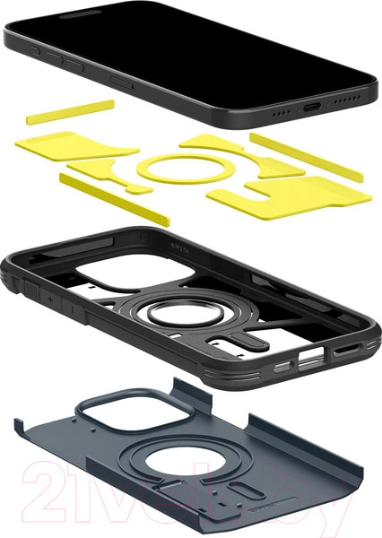 Изображение товара Чехол-накладка Spigen Tough Armor MagFit для iPhone 15 Pro Max / ACS06595 (Metal Slate)