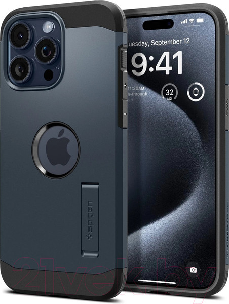 Изображение товара Чехол-накладка Spigen Tough Armor MagFit для iPhone 15 Pro Max / ACS06595 (Metal Slate)