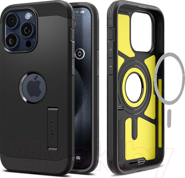 Изображение товара Чехол-накладка Spigen Tough Armor MagFit для iPhone 15 Pro / ACS06733 (черный)