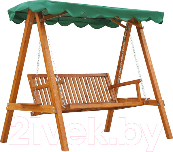Изображение товара Качели садовые National Tree Company С тентом КД-1 / CNP-191 (зеленый)