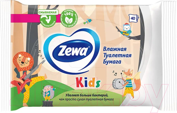 Изображение товара Влажная туалетная бумага Zewa Детская (40л)
