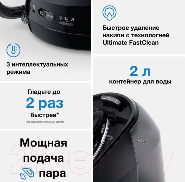 Изображение товара Утюг с парогенератором Braun CareStyle 5 IS 5249BK (0128809002)
