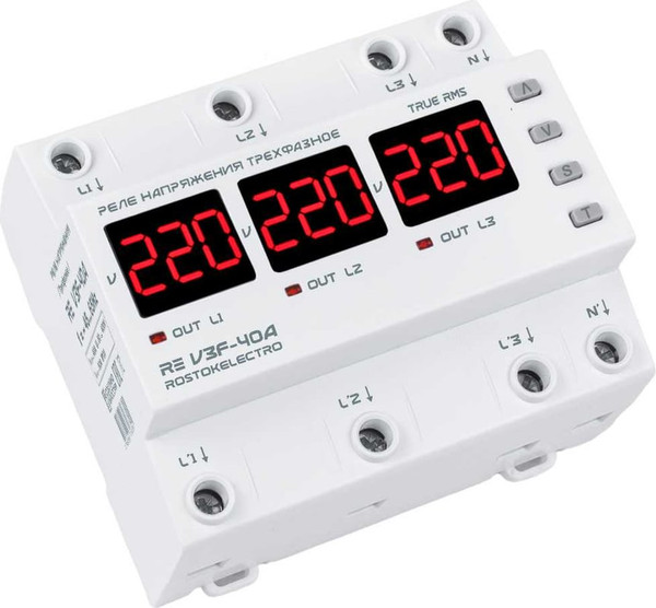 Изображение товара Реле напряжения Rostok Elektro V3F-40А RE / 46-305