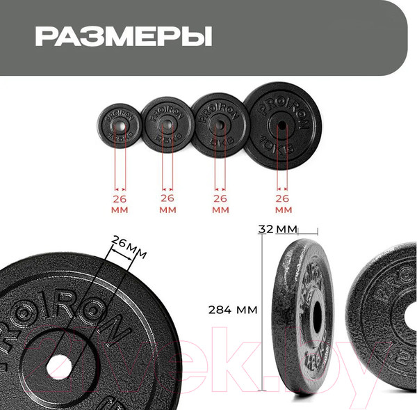 Изображение товара Набор дисков для штанги Proiron НЧД2100 (2шт)