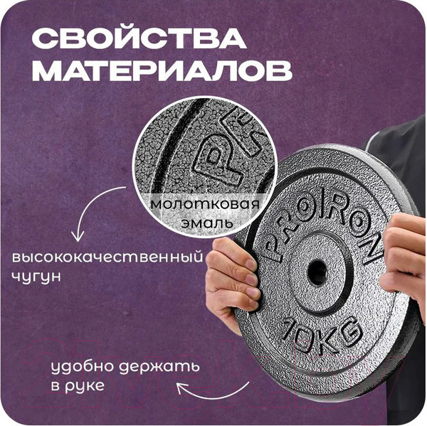 Изображение товара Набор дисков для штанги Proiron НЧД2500 (2шт)