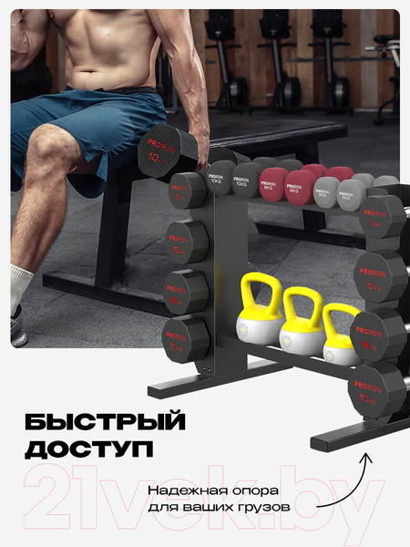 Изображение товара Стойка для спортивного инвентаря Proiron Компакт. Для гантелей / СГ0202