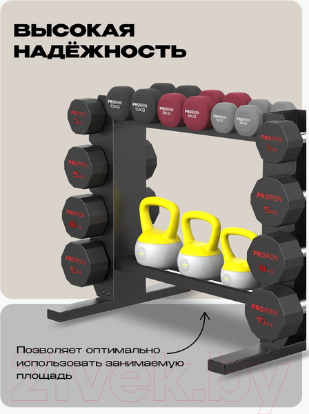 Изображение товара Стойка для спортивного инвентаря Proiron Компакт. Для гантелей / СГ0202