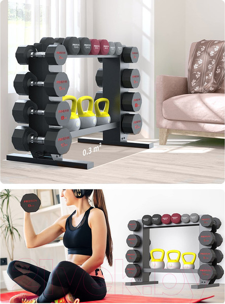 Изображение товара Стойка для спортивного инвентаря Proiron Компакт. Для гантелей / СГ0202