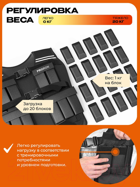 Изображение товара Жилет-утяжелитель Proiron ЖУ020 (20кг)