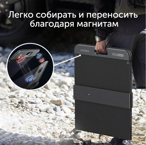 Изображение товара Солнечная панель Ugreen Solar Panel SC200 200Вт / 15114 (темно-серый)