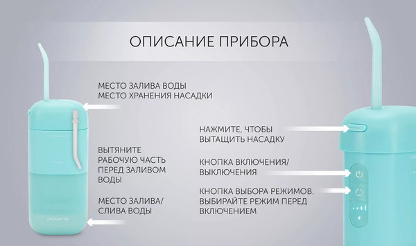 Изображение товара Ирригатор Polaris PWF 1002 T