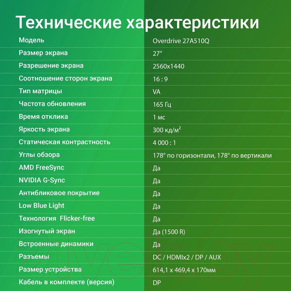 Изображение товара Монитор Digma Overdrive 27A510Q / DM27VG02
