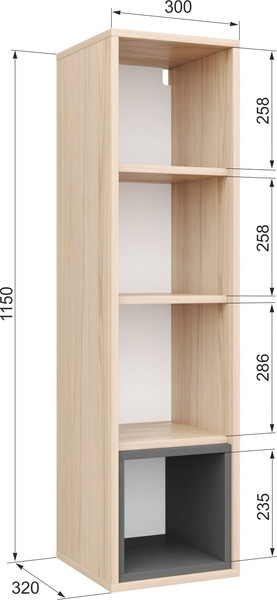 Изображение товара Шкаф навесной Аквилон Рэя №8.1 (туя светлый/кашемир)