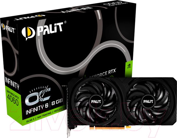 Изображение товара Видеокарта Palit RTX4060 Infinity 2 OC 8Gb GDDR6 (NE64060S19P1-1070L)