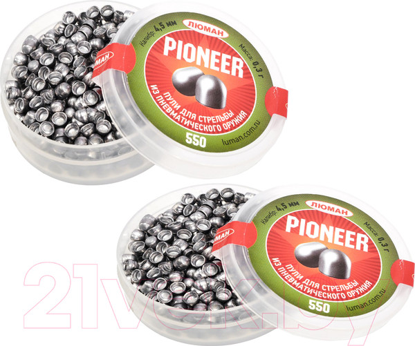Изображение товара Пульки для пневматики Люман Pioneer 0.3г 4.5мм (2x550шт)