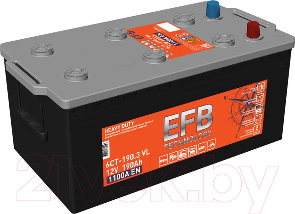 Изображение товара Автомобильный аккумулятор TITAN EFB 190Ah 1100A R+ (190 А/ч)