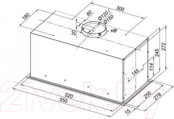 Изображение товара Вытяжка скрытая Konigin Checkbox 60 (белый)