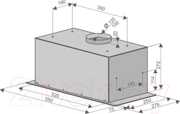 Изображение товара Вытяжка скрытая Konigin Checkbox 60 (белый)