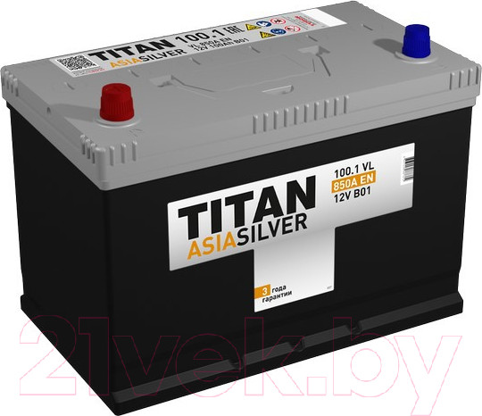 Изображение товара Автомобильный аккумулятор TITAN Asia Silver 850A L+ (100 А/ч)