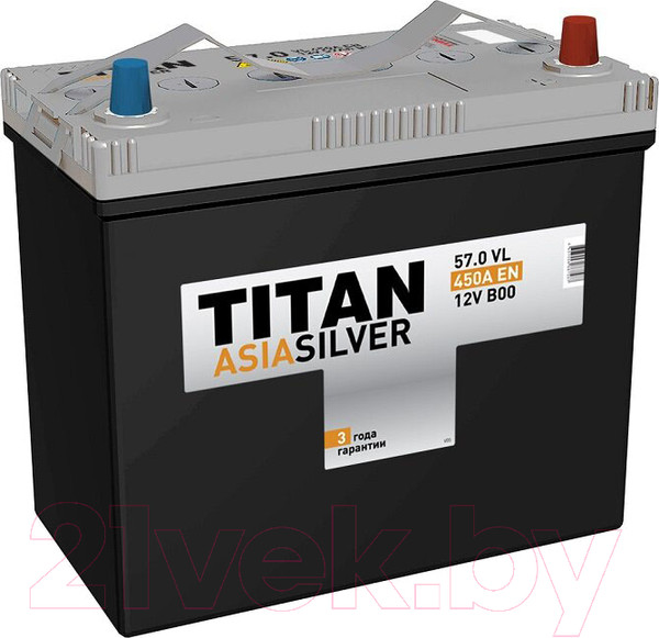 Изображение товара Автомобильный аккумулятор TITAN Asia Silver B00 450A R+ (57 А/ч)