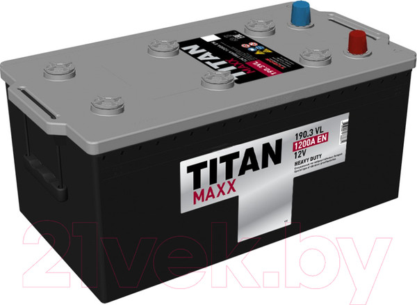 Изображение товара Автомобильный аккумулятор TITAN Maxx 1200A R+ (190 А/ч)