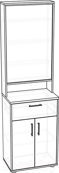 Изображение товара Секция в прихожую Премиум ПР-7 Модуль 1 (белый/дуб крафт табачный)