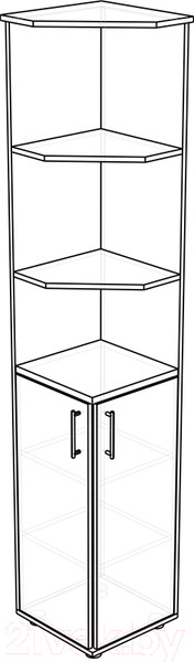 Изображение товара Шкаф Премиум ПР-7 Модуль 3 (белый/дуб крафт табачный)
