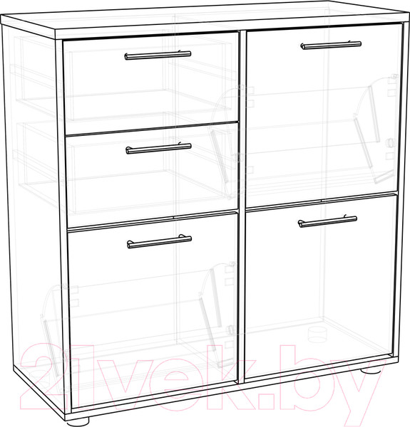 Изображение товара Секция в прихожую Премиум ПР-7 Модуль 10 (белый/дуб крафт табачный)
