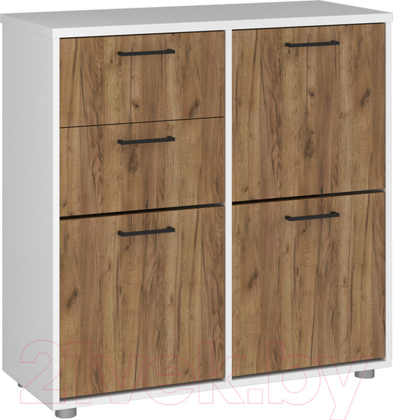 Изображение товара Секция в прихожую Премиум ПР-7 Модуль 10 (белый/дуб крафт табачный)