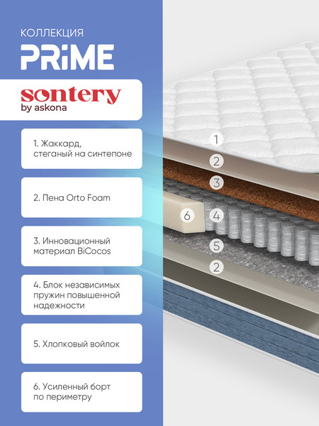 Изображение товара Матрас Sontery by Askona Prime Mix 160x200