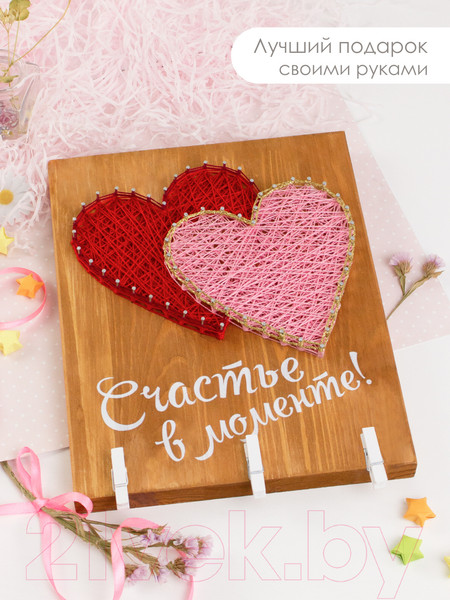 Изображение товара Набор для творчества «изонить» Woody Цвик-арт. Два сердца / 07661