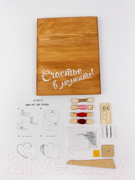 Изображение товара Набор для творчества «изонить» Woody Цвик-арт. Два сердца / 07661